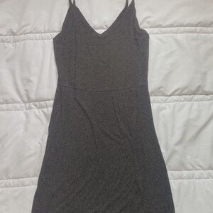 black spaghetti strap mini dress